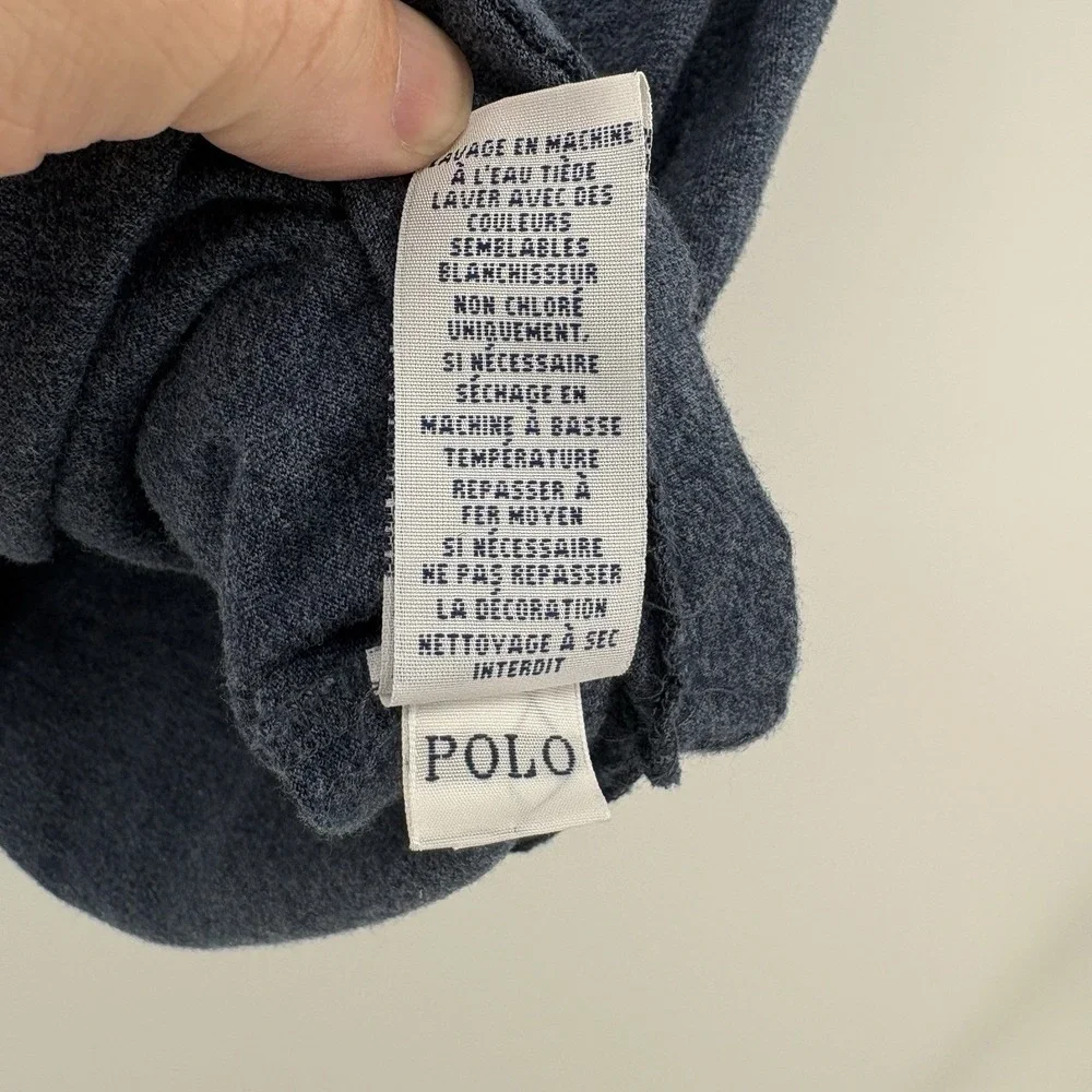 Polo Ralph Lauren Men's Medium T-Shirt V-Neck  Blue Heather Red Pony